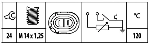 6PT 009 309-481 BEHR/HELLA/PAGID Датчик, температура охлаждающей жидкости (фото 2)