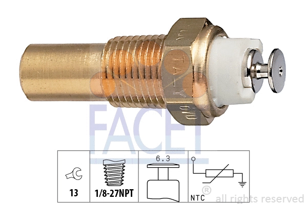 7.3235 FACET Датчик, температура охлаждающей жидкости (фото 1)