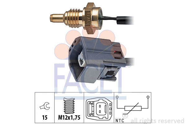 7.3295 FACET Датчик, температура охлаждающей жидкости (фото 1)