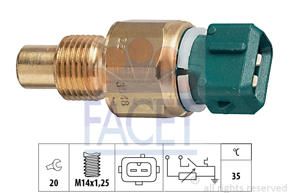 7.3548 FACET Датчик, температура охлаждающей жидкости (фото 1)