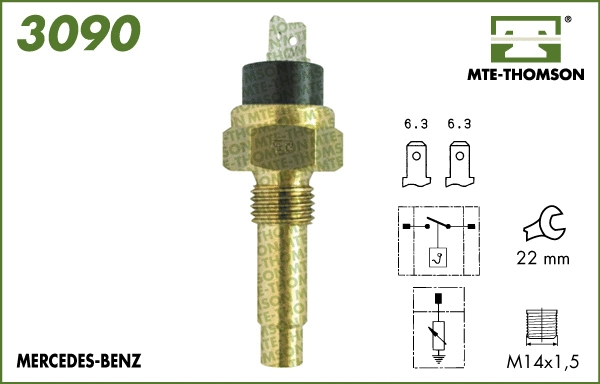 3090 MTE-THOMSON Датчик, температура охлаждающей жидкости (фото 1)