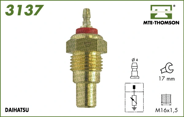 3137 MTE-THOMSON Датчик, температура охлаждающей жидкости (фото 1)
