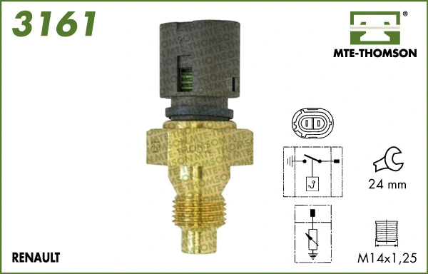 3161 MTE-THOMSON Датчик, температура охлаждающей жидкости (фото 1)