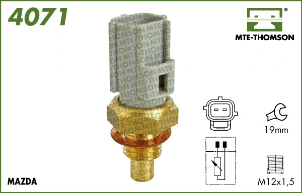 4071 MTE-THOMSON Датчик, температура охлаждающей жидкости (фото 1)