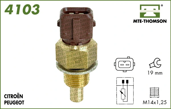 4103 MTE-THOMSON Датчик, температура охлаждающей жидкости (фото 1)