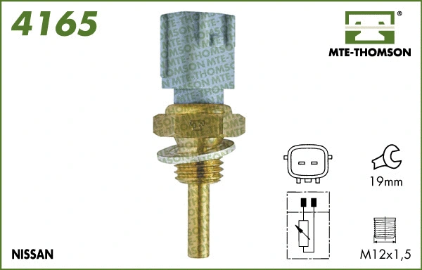4165 MTE-THOMSON Датчик, температура охлаждающей жидкости (фото 1)