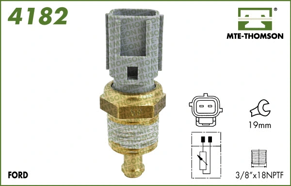 4182 MTE-THOMSON Датчик, температура охлаждающей жидкости (фото 1)