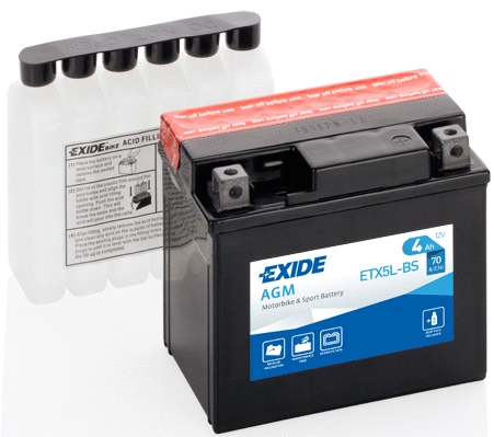 ETX5L-BS EXIDE Стартерная аккумуляторная батарея (фото 2)