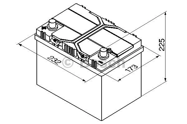 0 092 S40 250 BOSCH Стартерная аккумуляторная батарея (фото 3)