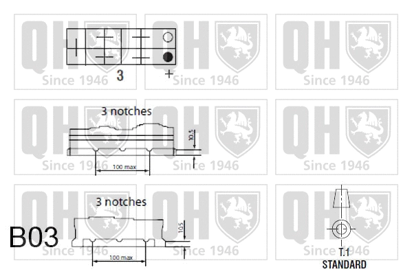 QBT630C QUINTON HAZELL Стартерная аккумуляторная батарея (фото 1)