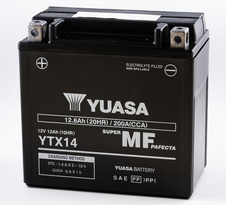 YTX14 YUASA Стартерная аккумуляторная батарея (фото 1)