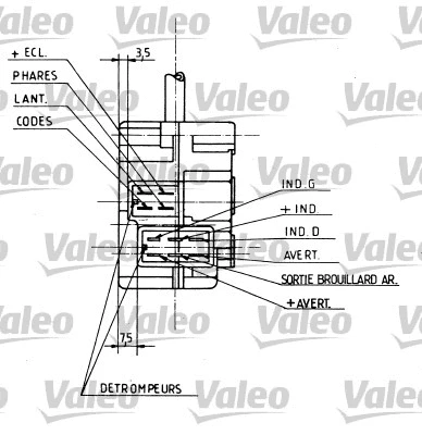 251154 VALEO Выключатель на рулевой колонке (фото 1)