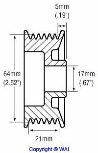 24-2264 WAIGLOBAL Ременный шкив, генератор (фото 2)