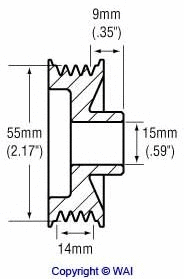 24-83252 WAIGLOBAL Ременный шкив, генератор (фото 2)