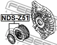 NDS-Z51 FEBEST Ременный шкив, генератор (фото 2)