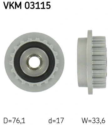 VKM 03115 SKF Механизм свободного хода генератора (фото 1)