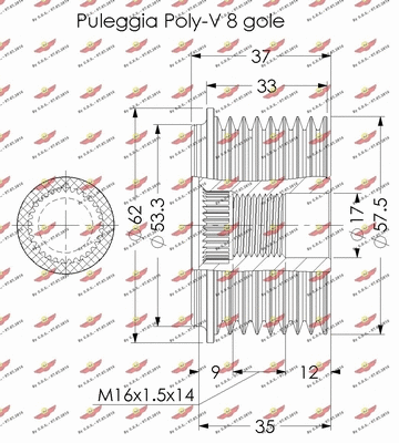 03.80746 AUTOKIT Механизм свободного хода генератора (фото 2)