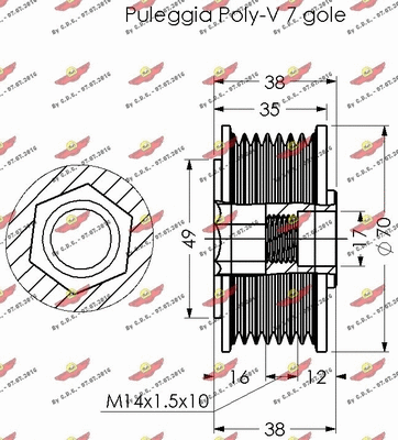 03.81621 AUTOKIT Механизм свободного хода генератора (фото 2)