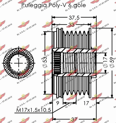 03.81919 AUTOKIT Механизм свободного хода генератора (фото 2)