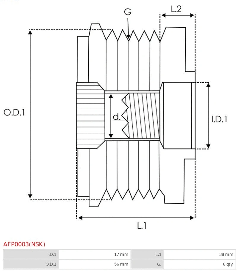 AFP0003(NSK) AS-PL Механизм свободного хода генератора (фото 4)