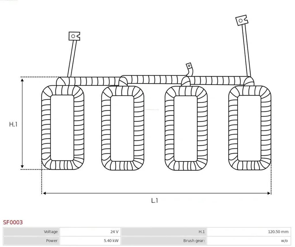 SF0003 AS-PL Обмотка возбуждения, стартер (фото 2)