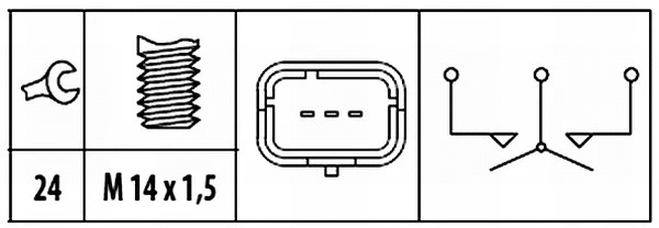 6ZF 181 612-071 BEHR/HELLA/PAGID Выключатель, фара заднего хода (фото 2)