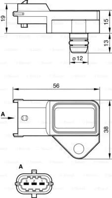 0 281 002 487 BOSCH Датчик, давление наддува (фото 7)