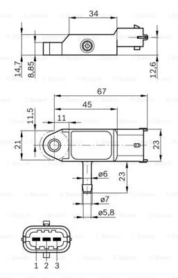 0 281 002 593 BOSCH Датчик, давление наддува (фото 9)