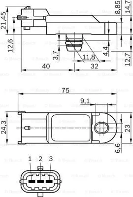 0 281 002 996 BOSCH Датчик, давление наддува (фото 4)