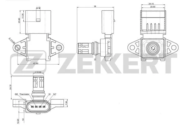 SE-1029 ZEKKERT Датчик, давление во впускной трубе (фото 1)