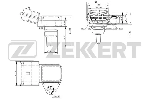 SE-1031 ZEKKERT Датчик, давление во впускной трубе (фото 1)