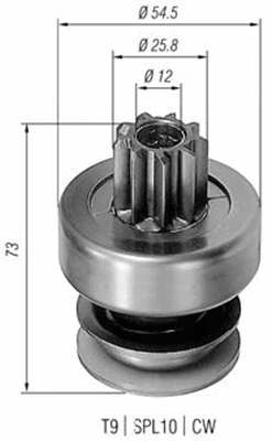 940113020085 MAGNETI MARELLI Ведущая шестерня, стартер (фото 1)