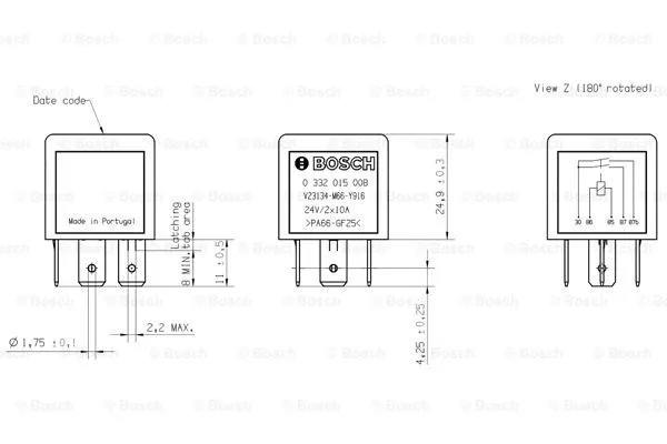 0 332 015 008 BOSCH Реле, рабочий ток (фото 6)