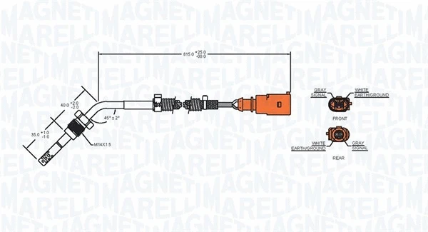 172000191010 MAGNETI MARELLI Датчик, температура выхлопных газов (фото 2)