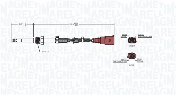 172000215010 MAGNETI MARELLI Датчик, температура выхлопных газов (фото 2)