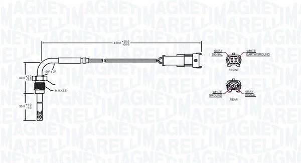 172000233010 MAGNETI MARELLI Датчик, температура выхлопных газов (фото 2)