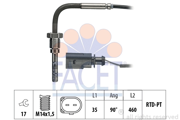22.0036 FACET Датчик, температура выхлопных газов (фото 1)