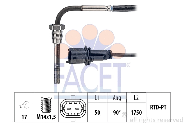22.0187 FACET Датчик, температура выхлопных газов (фото 1)