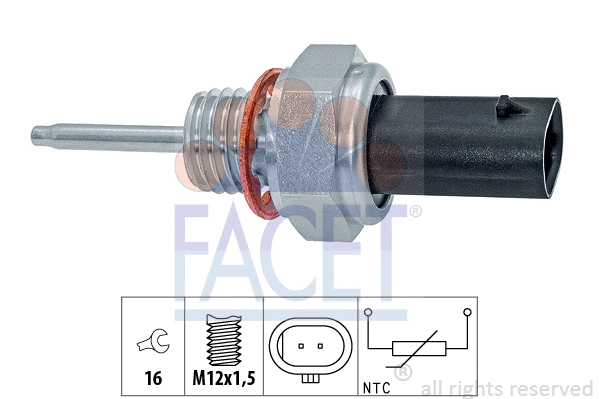 22.0260 FACET Датчик, температура выхлопных газов (фото 1)