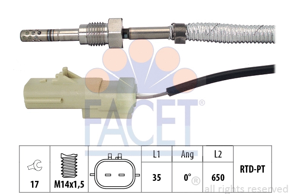 22.0368 FACET Датчик, температура выхлопных газов (фото 1)