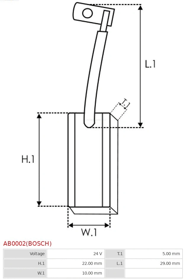 AB0002(BOSCH) AS-PL Угольная щетка, генератор (фото 2)