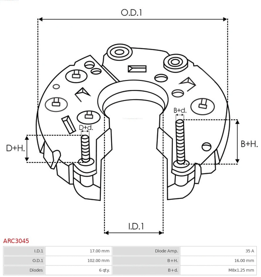 ARC3045 AS-PL Кронштейн, фланец привода генератора (фото 4)