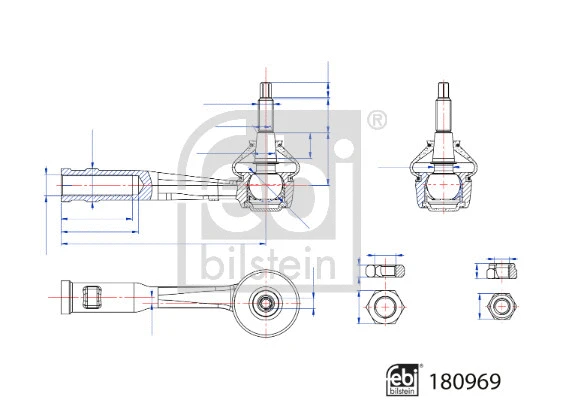 180969 FEBI Наконечник поперечной рулевой тяги (фото 1)