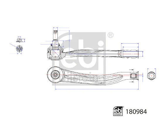 180984 FEBI Наконечник поперечной рулевой тяги (фото 1)