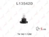 L13542D LYNXAUTO Лампа накаливания, освещение щитка приборов