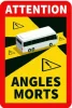 TWY298 BORG HICO Наклейка мертвой зоны bus ''angles morts'' 250x170mm, для франции