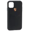 WAP0300090LLTH PORSCHE Кожаный чехол Porsche для iPhone 11, Crest Logo, Black Leather
