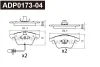 ADP0173-04 DANAHER Комплект тормозных колодок, дисковый тормоз