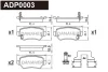 ADP0003 DANAHER Комплект тормозных колодок, дисковый тормоз