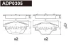 ADP0305 DANAHER Комплект тормозных колодок, дисковый тормоз